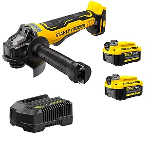 Esmerilhadeira 4.1/2 20v C/2 Bateria De Lítio 4ah + Maleta Stanley