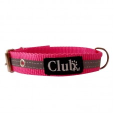 Coleira Nylon Reforcada Reflet N5 Rosa Club Pet (l.2 C.44cm)