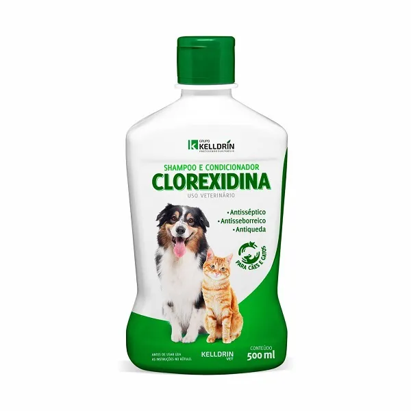 Shampoo e Condicionado Clorexidina 500ml Kelldrin