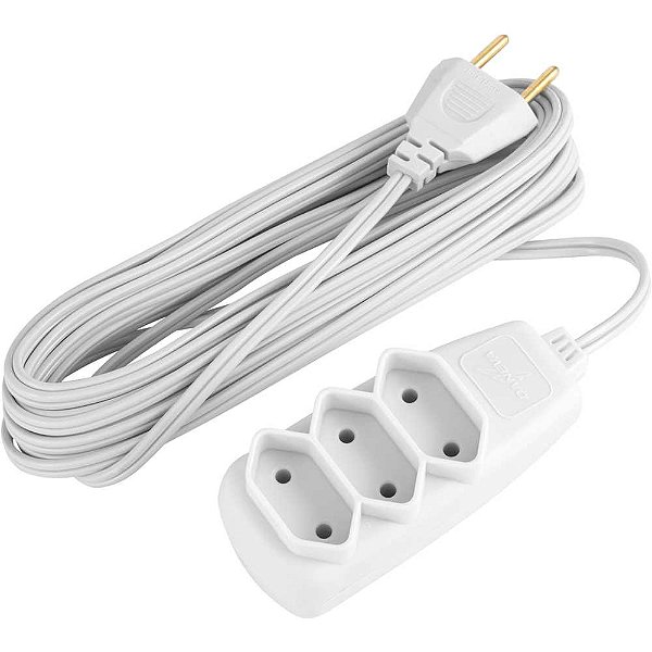Extensao Eletrica 2p 10a 5mt Branca Daneva