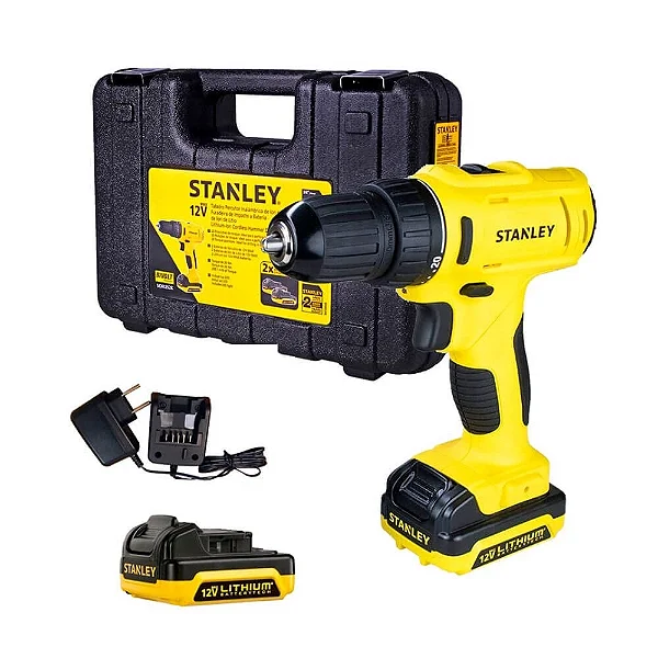 Parafusadeira E Furadeira C/2 Bat. 12v Litio+maleta Stanley