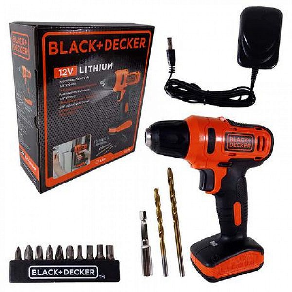 Parafusadeira E Furadeira Bateria Lithium 12v Black+decker