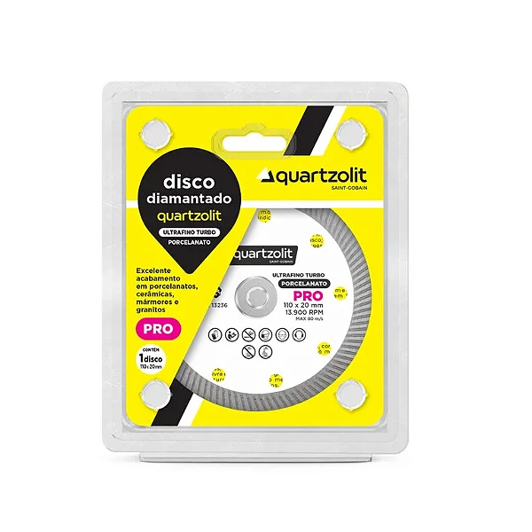 Disco Diamantado 110mm Porcelanato Ultra Fino Quartzolit
