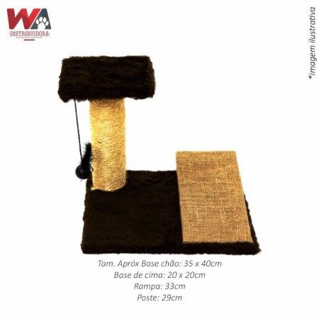 Arranhador Base Quadarada C/rampa Preto