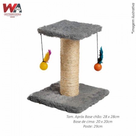 Arranhador De Chao 2 Alturas Cinza