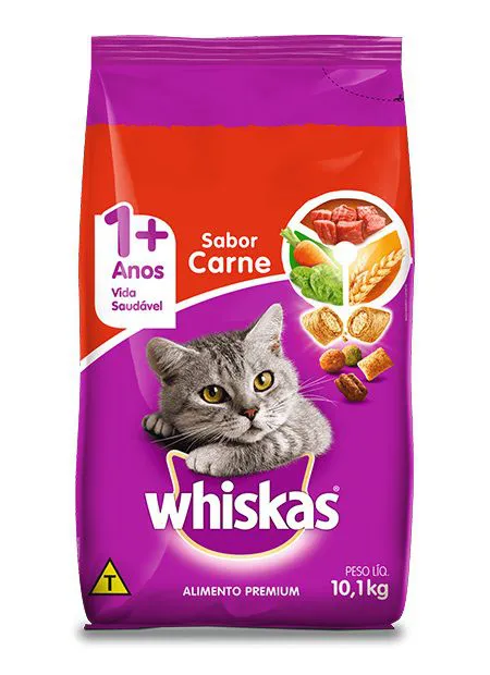 RACAO WHISKAS CARNE 10,1KG