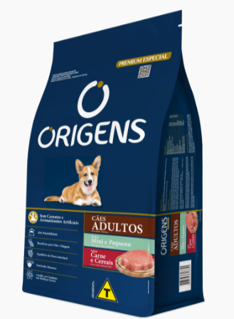 RACAO ORIGENS AD MINI E PEQ CARNE/CER 10,1KG