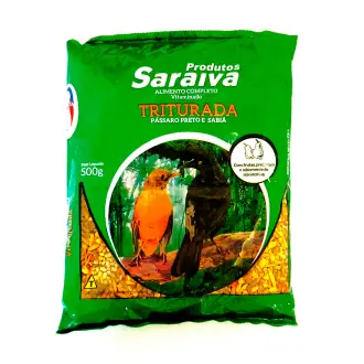 RACAO TRITURADA PASSARO PRETO 500g SARAIVA