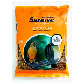RACAO GRANUTIVA PASSARO PRETO E SABIA 500g SARAIVA