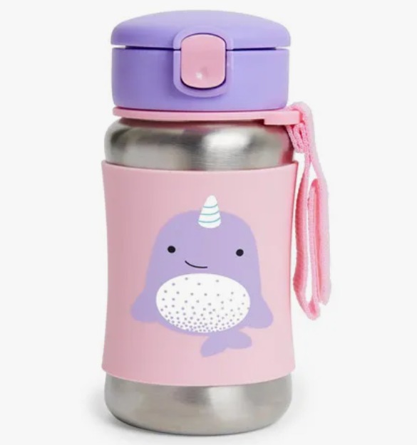 Garrafa De Aço Inox Zoo Baleia Narval Skip Hop Cor Prateado