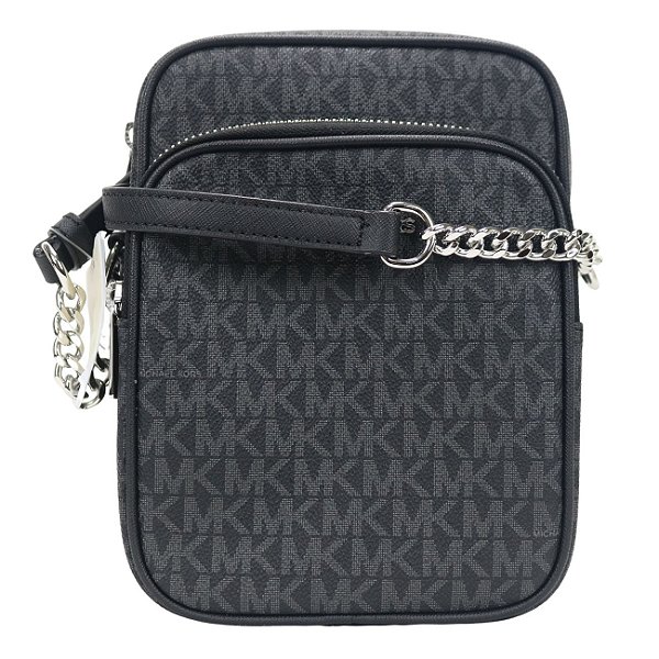 Bolsa Transversal Jet Set Logo - Preto