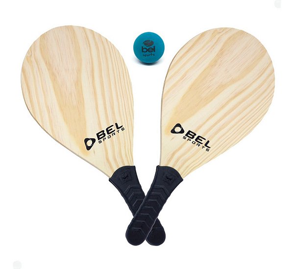 Jogo Raquetes De Praia - Frescobol Bola Borracha + Bolsa Bel