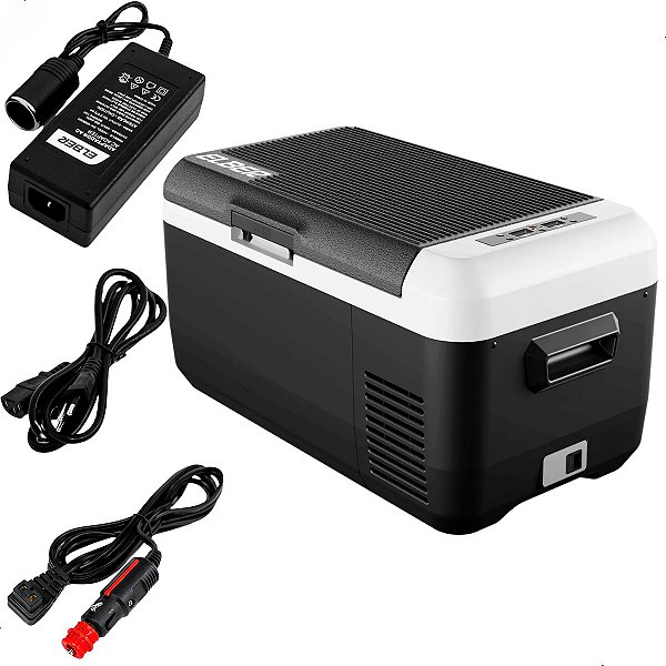 Kit Geladeira Portátil 30lts Bluetooth Lancha + Fonte Conversora 110/220V