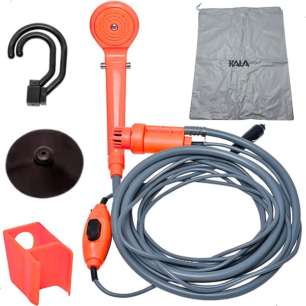 Chuveiro Portátil 12v Ducha Regular Pressão Camping Praia Banho Pets