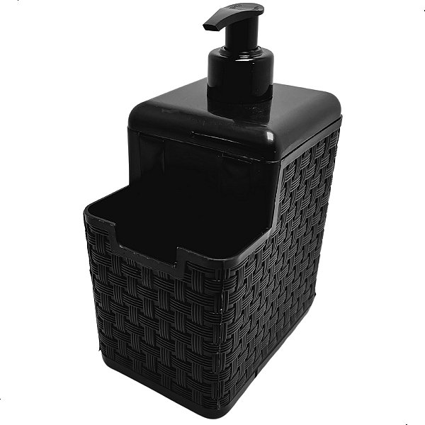 Porta Detergente Esponja 500ml Preto C/ Bico Dosador Rattan ArqPlast