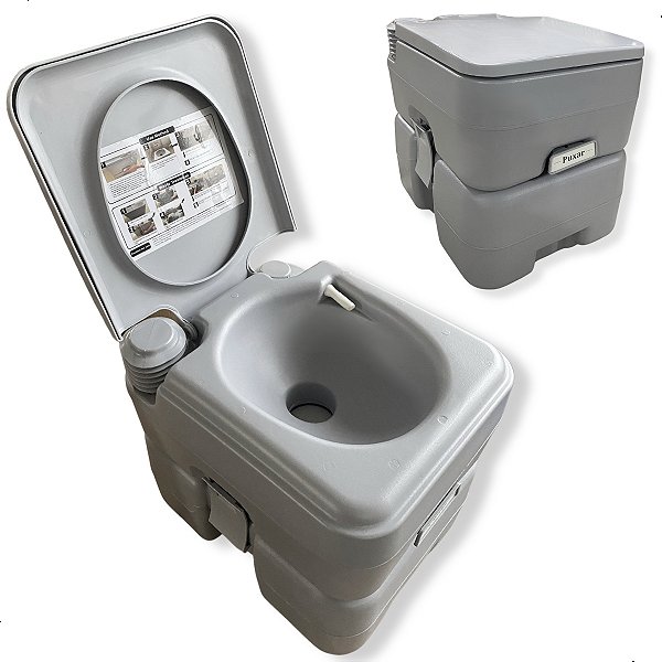 Vaso Portatil Sanitário Banheiro 20lts Camping Suporta 150kg Lancha Camping kala