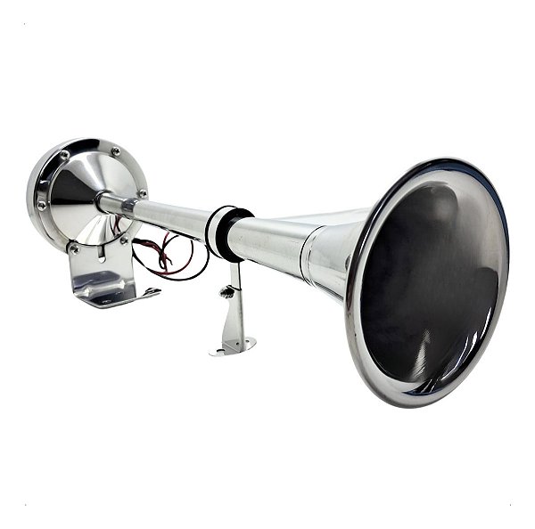 Buzina Eletrica Maritima Inox 12v Corneta Com Alcance 1km