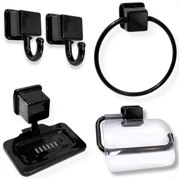 Kit 5pç Acessorios Banheiro Porta Toalhas Papeis Saboneteira ArqPlast