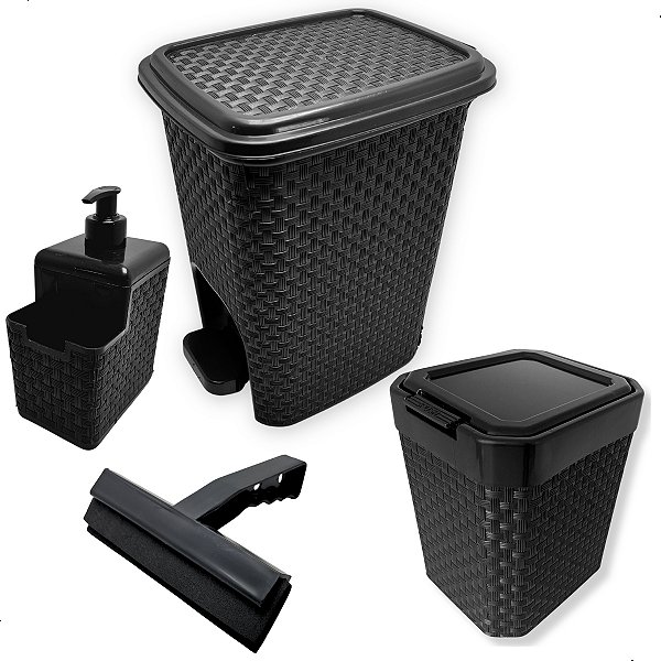 Organizador Pia Porta Detergente Esponja Lixeira Rodo - 4pçs