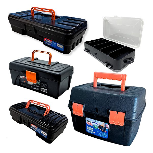 Kit 5 Maletas Estojo Ferramenta Reforçada Grande Media Pequena ArqPlast