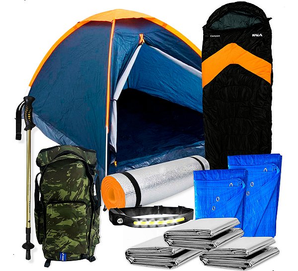 Kit 11 Pçs Legendários Completo Mochila Barraca Acampamento