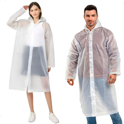 Capa De Chuva Reforçada Eva Para Adulto Unissex Transparente