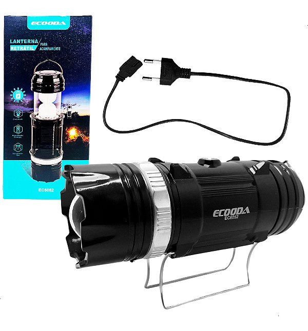 Lanterna Recarregável Led Lampião Solar Camping Pesca