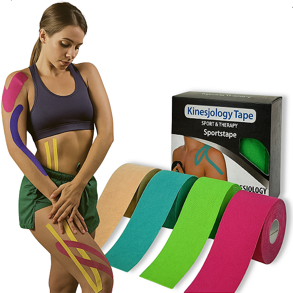 Fita Kinesio Tape  Bandagem  Elástica  Adesiva 5 cm × 5 m Cores Sortidas