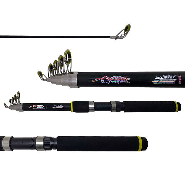 Vara Telescópica Para Molinete Araxá 2,10m á 3,60m - Escolha Tamanho