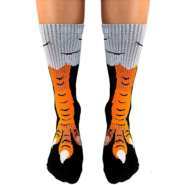 Meia Esportiva Divertida Cano Medio Pé de Frango