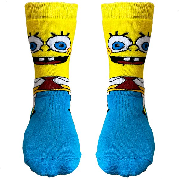 Meia Esportiva Divertida Cano Medio Bob Esponja