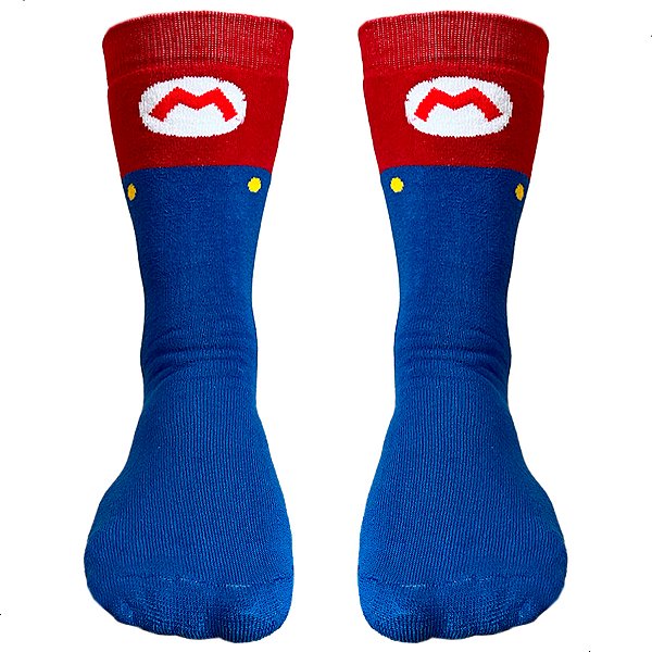 Meia Esportiva Divertida Cano Medio Mario Bross