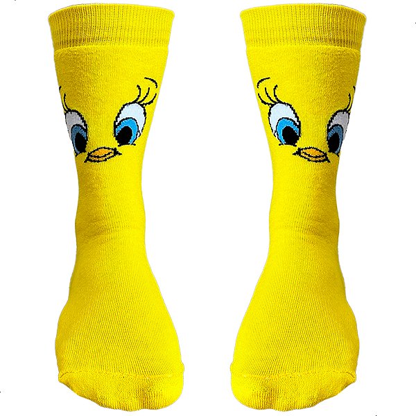 Meia Esportiva Divertida Cano Medio Piu-Piu