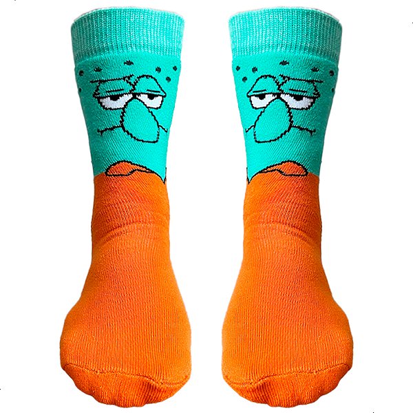 Meia Esportiva Divertida Cano Medio Lula Molusco