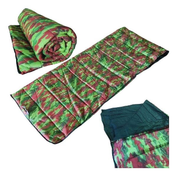 Colchonete Duo Camp 1,85m x 0,65m Camuflado 2X1 Saco Dormir