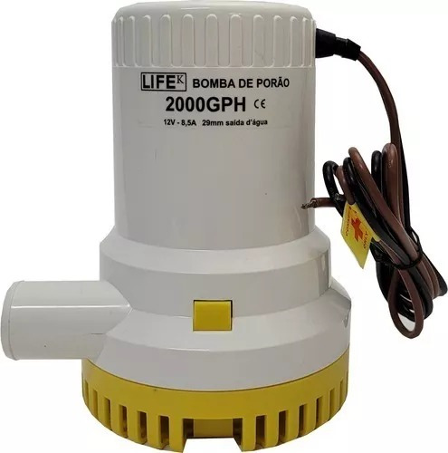 Bomba De Porão Submersível 2000gph 12v 7.560 Lts Hora Lifek