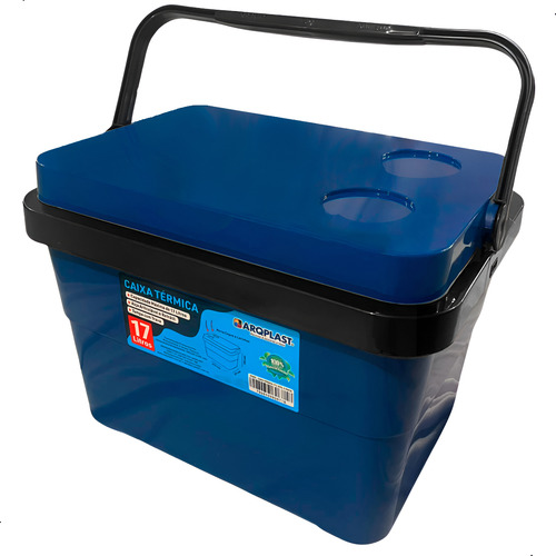 Cooler Caixa Termica 17 Litros Com Trava Alça Arqplast