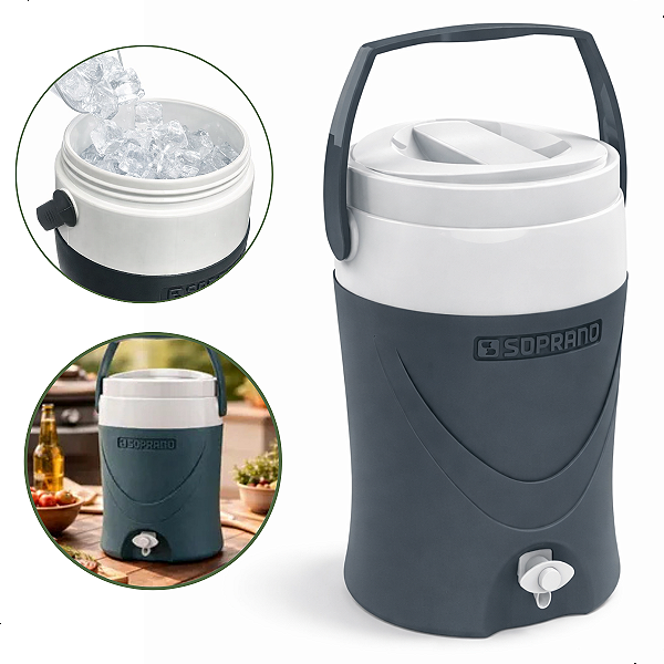 Botijão Termico Everest 8L Cinza - Soprano