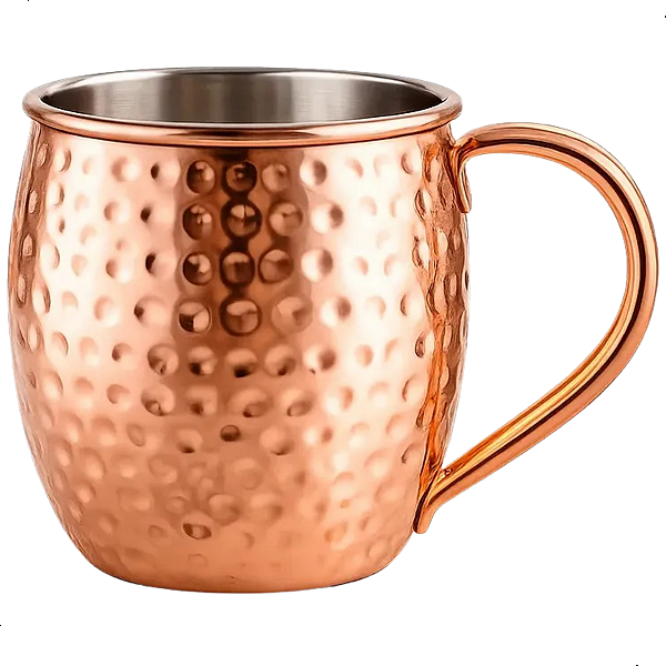 Caneca Moscow 500ml Aço Inox Bronze Martelado Casita
