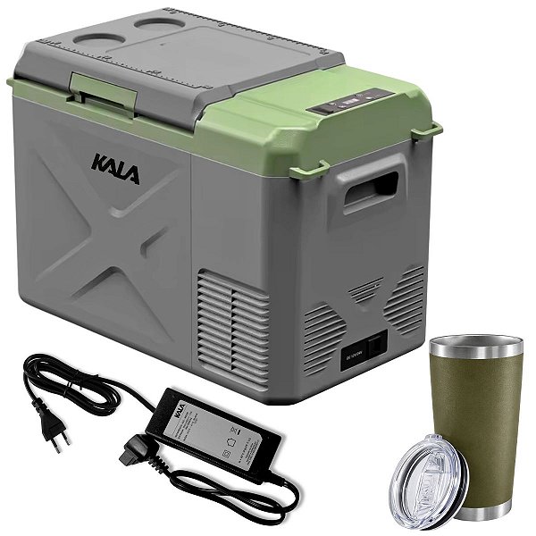 Kit Geladeira Kala 25l + Copo Lifek 591ml + Fonte Bivolt