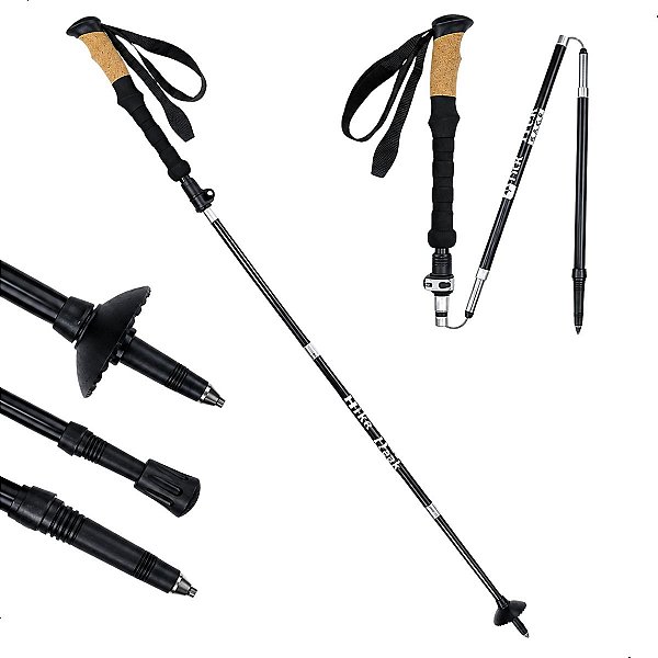 Bastão De Caminhada Premium NTK Trek Race Ajustável Dobrável