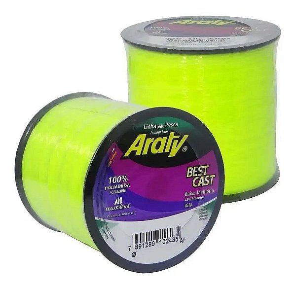 Linha Monofilamento Araty Best Cast 0,35mm 8,5kg 926m Amarelo