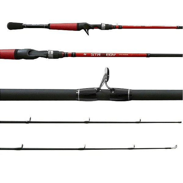 Vara Para Carretilha Strategy Carbono C601 6-12Lb 1,83m Vermelha Albatroz