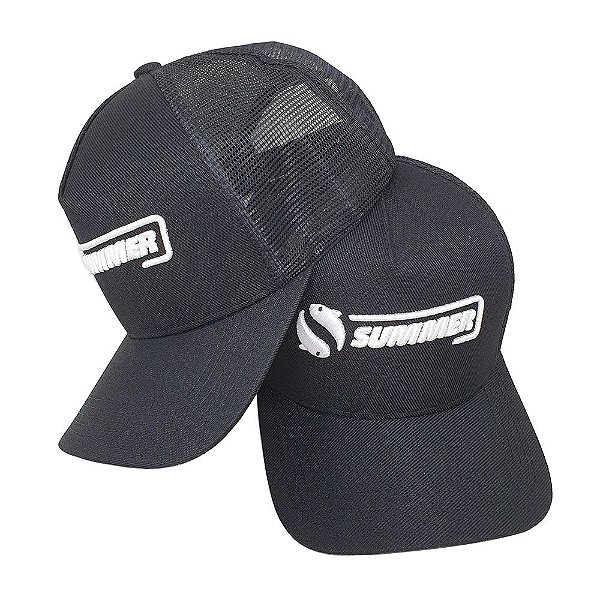 Boné de Pesca Trucker Preto Summer