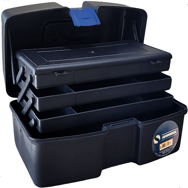 Maleta de Pesca 3 Bandejas Articuladas Preta Summer