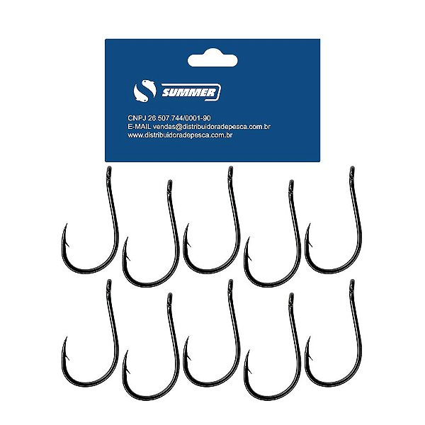 Anzol Chinu Nº8 Black Nickel Cartela 10pçs Summer
