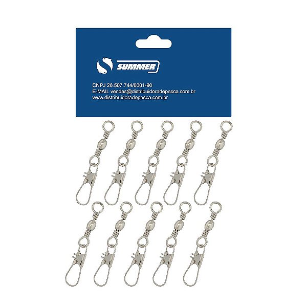 Girador Com Snap BSS Nickel N° 3 Cartela 10pçs Summer