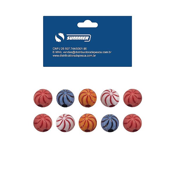 Miçangas Para Pesca Coloridas Cartela 10pçs Summer