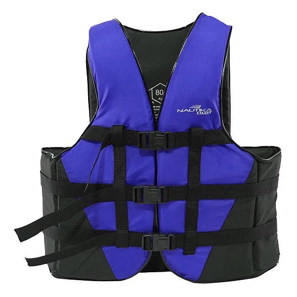 Colete Salva-Vidas Coast 60kg Azul e Preto Nautika - NTK