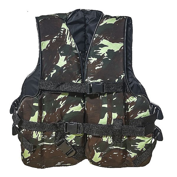 Colete Auxiliar Flutuação Salva-Vidas Camuflado 80kg Summer